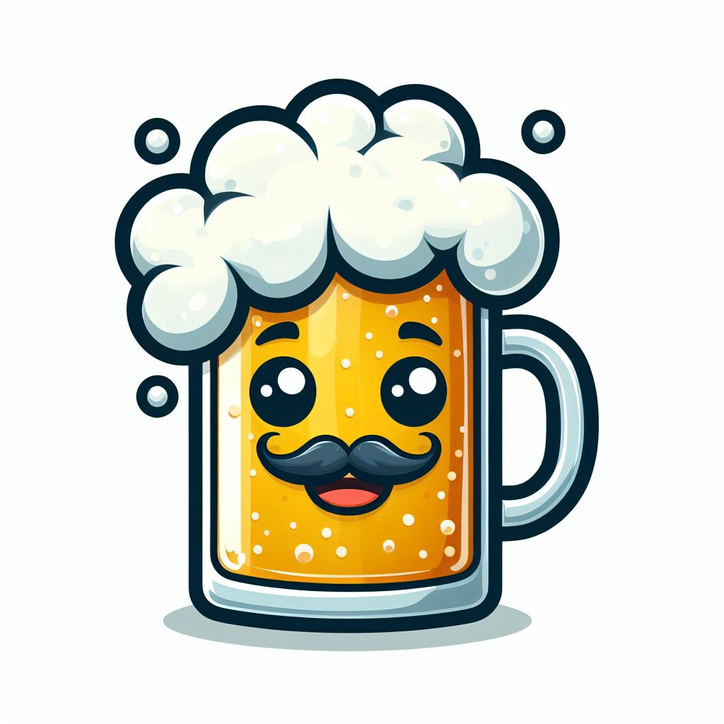Beer Mug Mustach Face Logo